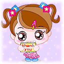 卡通女娃thank you