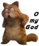 惊讶的咖啡猫，My god