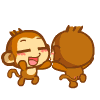 两只快乐的嘻哈猴