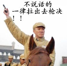 不说话的一律拉出去枪决