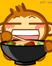 小猴吃面条