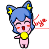 调皮挥手，BYE-BYE