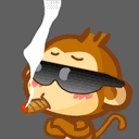 嬉哈猴戴墨镜抽烟摆酷