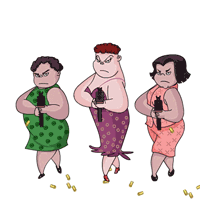 三人一起向你开火