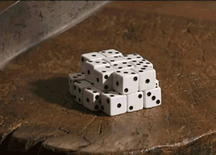 用刀切麻将骰子