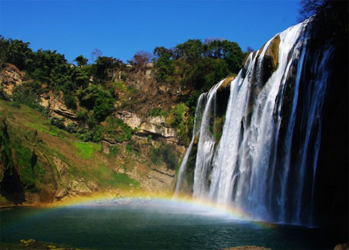 美丽如画的瀑布景色