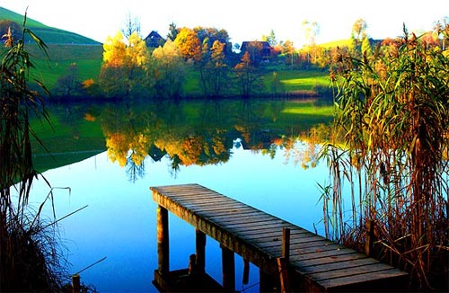 湖面优美的景色