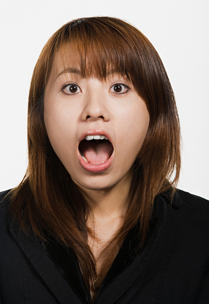 妹子太过惊讶，瞬间变呆了