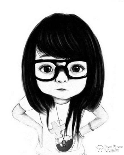 可爱的女生卡通自画像