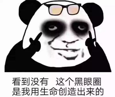 看到没有？这个黑眼圈是我用生命创造出来的