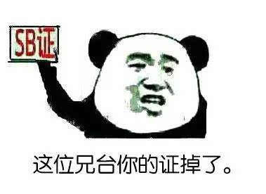 兄弟，你的SB证掉了