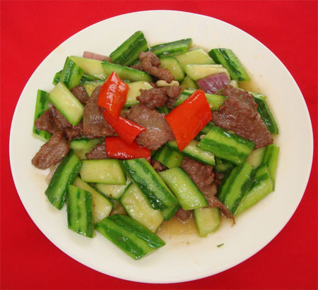 家常菜-青瓜肉片