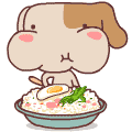 阿哆娃大口的吃饭
