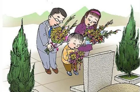 清明节跟爸妈一起去扫墓