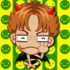 恶魔男孩玩鬼脸