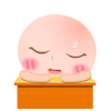 倒在桌子上睡着了