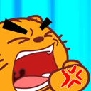 张开嘴巴大叫的copy cat烤猫