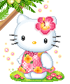 头上戴花的Kitty猫