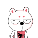 瞪着眼睛擦汗的无厘头小兔子