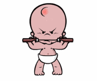 小破孩玩双节棍
