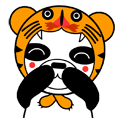 卡通虎送飞吻