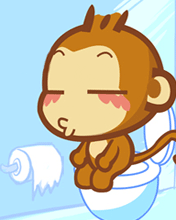 坐在马桶上的嘻哈猴