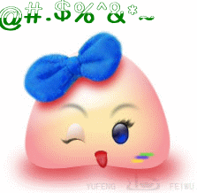 交替眨眼睛的卡通桃
