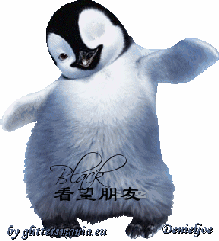 企鹅打招呼，看望朋友