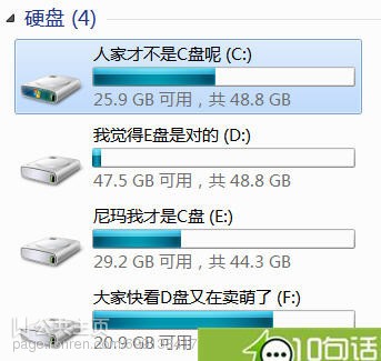 搞笑的硬盘分区名称