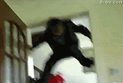 爬墙摔跤的小孩