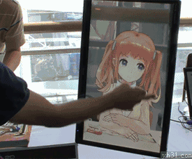 跟着手指望来望去