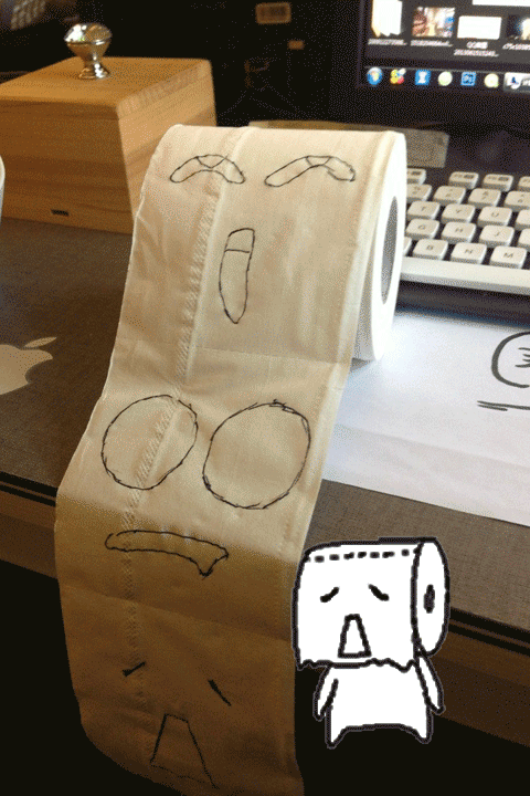 在卷纸上画表情
