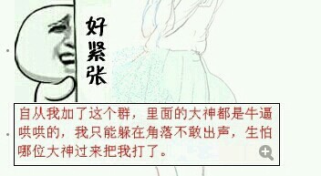 这群的人都很牛逼哄哄的，害我好紧张