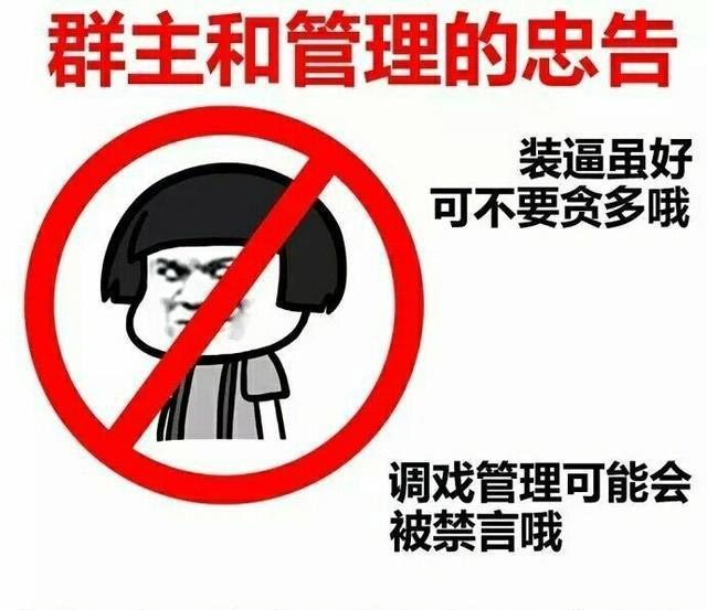 群主管理忠告：调戏管理可能会被禁言哦