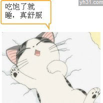 吃饱了就睡，真舒服啊