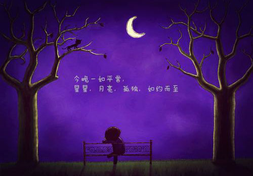 今晚一如平常，星星月亮，孤独如约而至
