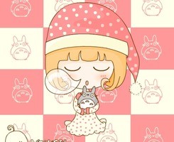 做美梦的卡通女孩