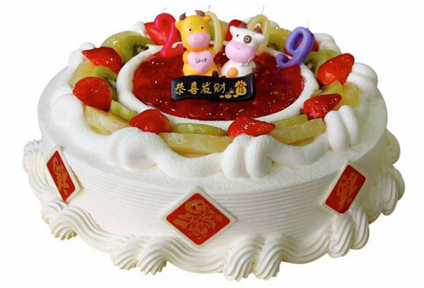牛儿图案的蛋糕