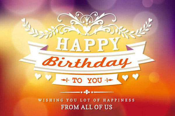 漂亮的英文字“Happy birthday to you”