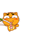 拿着两根洋葱挥来舞去