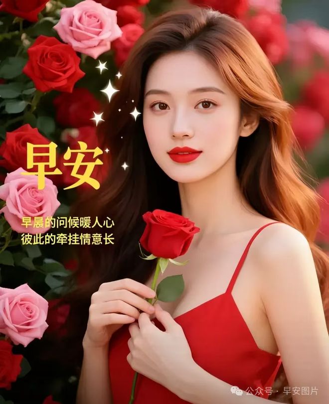 早安！愿你每天都像玫瑰一样灿烂