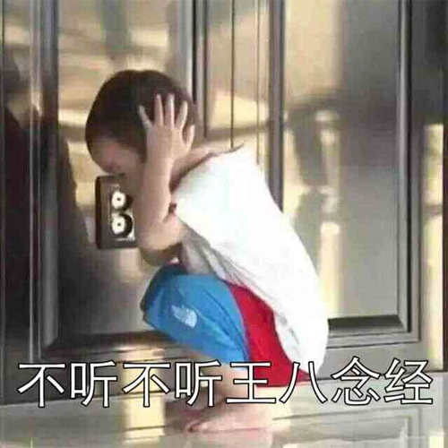 双手蒙着耳朵，不听不听王八念经