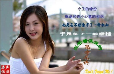 今生的缘份，就是和你不经意的相识