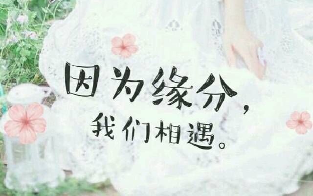 因为缘份，我们相遇了