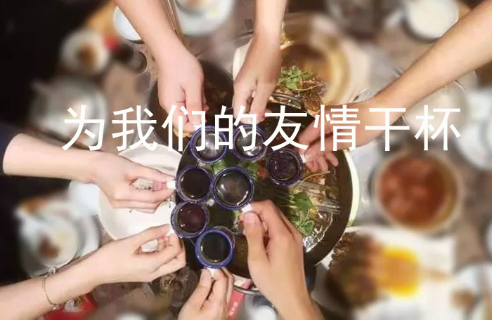 一起为我们的友情干杯吧