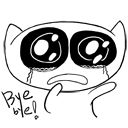 黑白橄榄猫挥手BYE