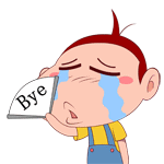 流着泪挥扇子，BYE-BYE