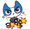 小蓝猫QQ表情，一只可爱的蓝色小猫