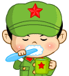 小兵仔搞笑表情之：刷牙
