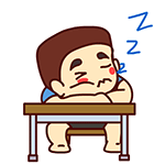 爬在桌子上睡着了